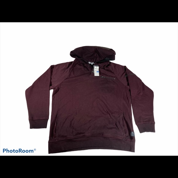 William Rast Mens Burgundy Hoody Pull Over… - Picture 1 of 11